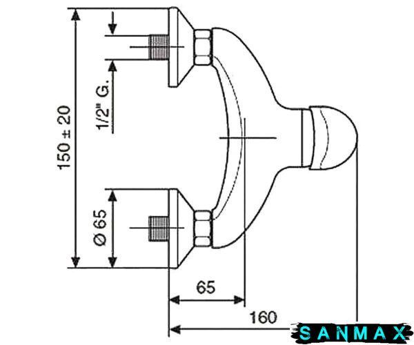 Змішувач Emmevi Luxor для душу мат-хр SC7002RB SC7002RB фото