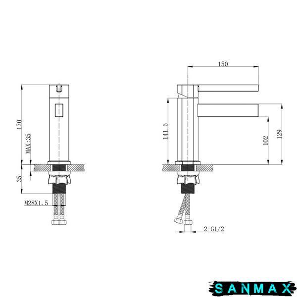 Змішувач для умивальника Mixxus Bond 001 Nut (MI7150) MI7150 фото