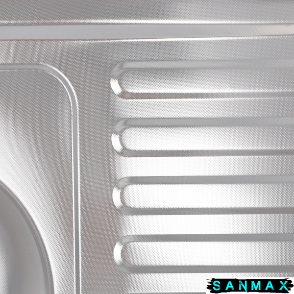 Мийка кухонна накладна Zerix Z8060L-06-160MD (micro decor) (ZS0603) ZS0603 фото
