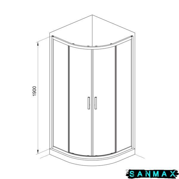 R80RG Душова кабіна ROUND напівкругла 800x800x1900 мм скло grape 1422632304 фото
