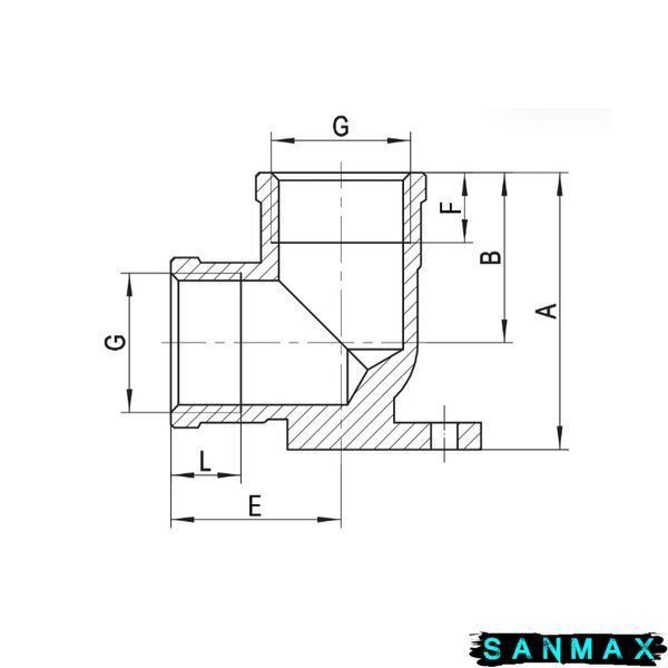Кут нікельований настінний 1/2 Koer KF.V0FF (KR3329) KR3329 фото