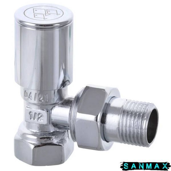 Кран для рушникосушки кутовий 1/2 Koer KR.531 Хром (KR3073) KR3073 фото