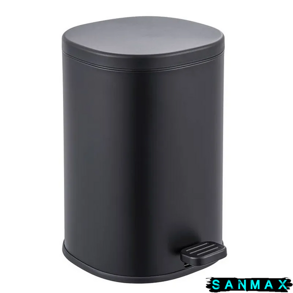 Відро для сміття з плавним закриттям овальне Zerix Prime-TC0105 Чорний 5л колір чорний (ZX5902) ZX5902 фото