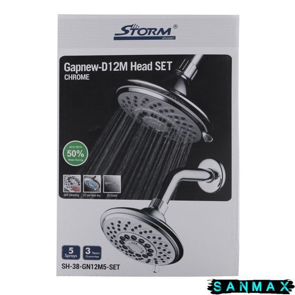 Лійка стельова для душу Storm Sh-38-GN12M5-Set Хром (ST0026) ST0026 фото