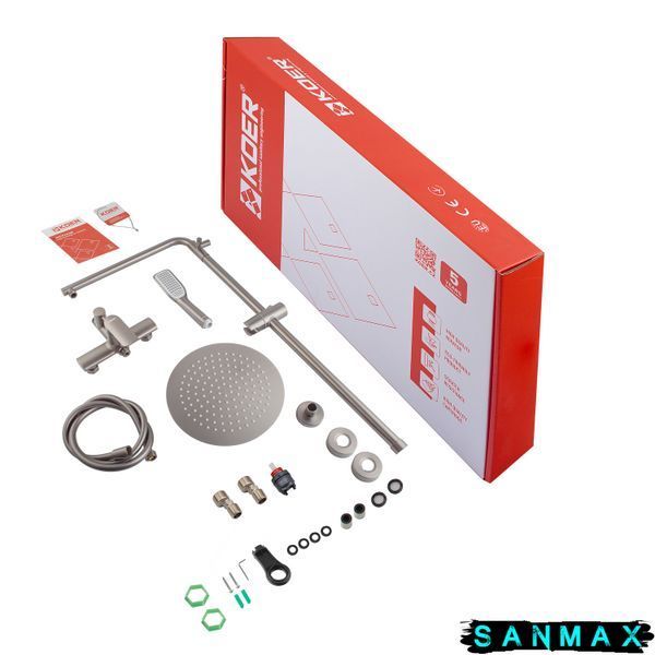 Душова система зі змішувачем Koer KB-52028-07, 2 функції Графіт (KR5312) KR5312 фото