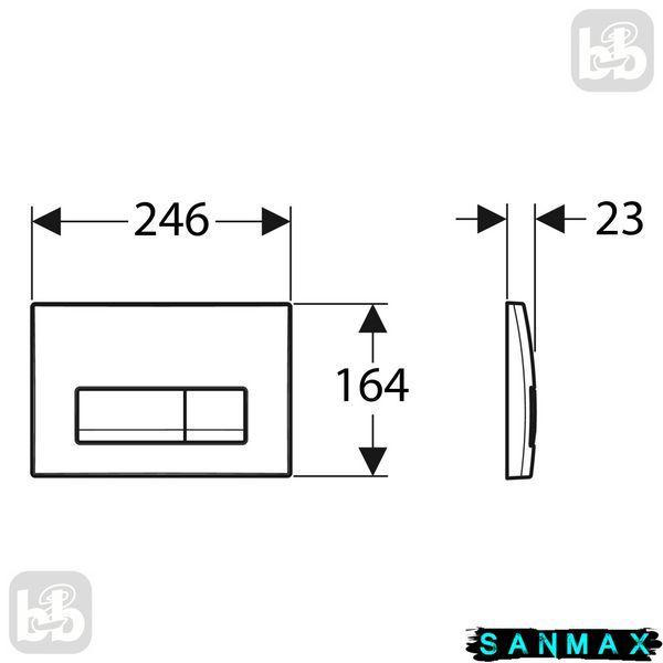 Панель змиву пластикова механіка Geberit Delta50 Square Глянцевий Хром (115.119.21.1) 115.119.21.1 фото