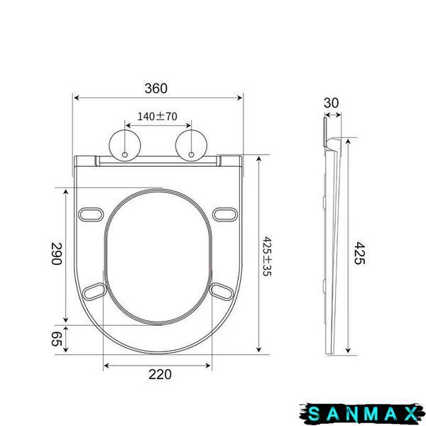 Унітаз підвісний Mixxus Ellipse-0310-T3 480х360х340mm система змиву Tornado 3.0 (MI8426) MI8426 фото