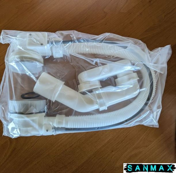 Сифон для ванни Koer BD-04-05 1 1/2'' напівавтомат з переливом, без ревізії Чорний (KR5443) KR5443 фото