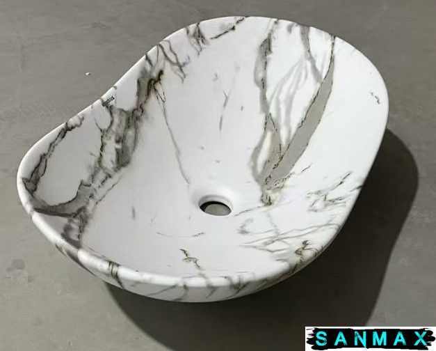 Раковина накладна Mixxus Premium Wave-0105 Marble 620х360х160mm (MP6559) MP6559 фото