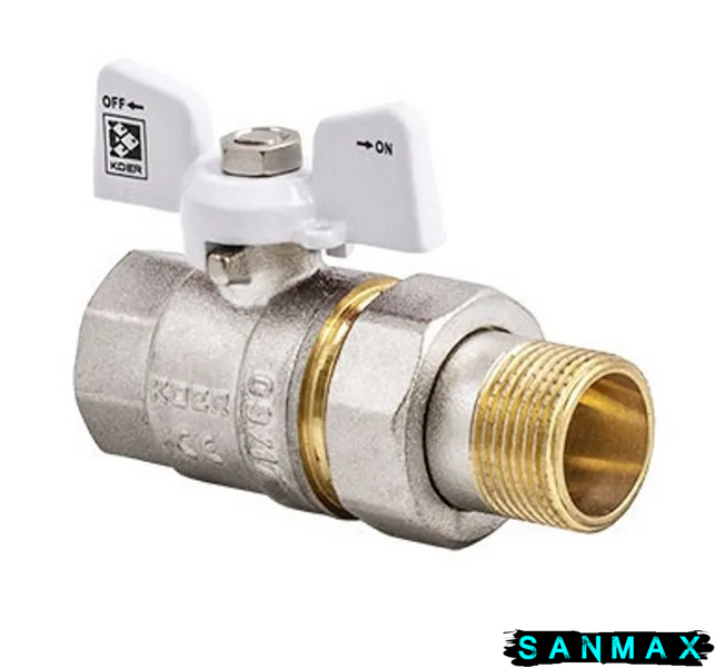 Кран з американкою прямий 1/2 Koer KR.227.W Білий метелик (KR0015) KR0015 фото