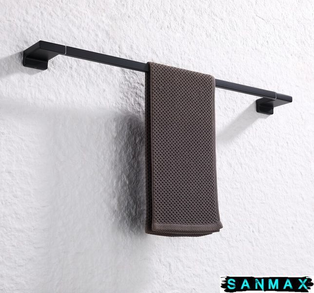 Тримач для рушників одинарний Koer AS-0109-1-05 648мм колір чорний (KR6186) KR6186 фото