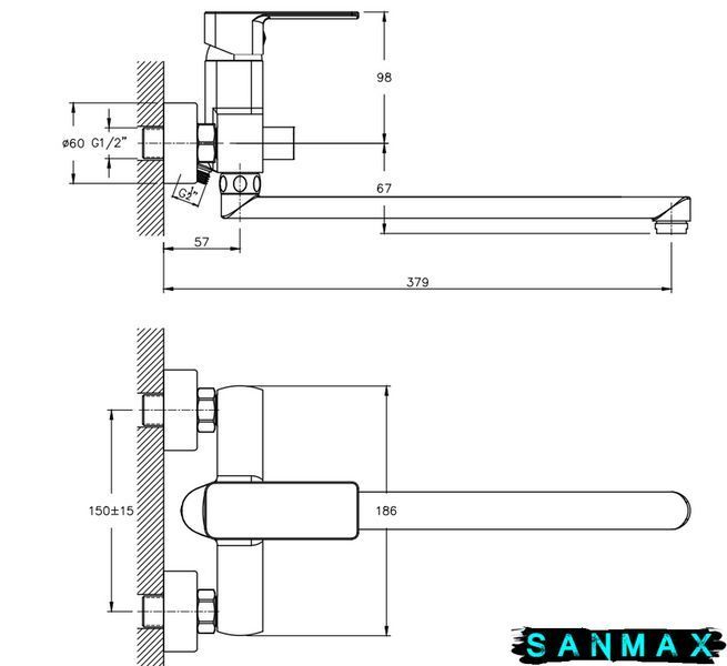 Змішувач для ванни Haiba Kubus 006 (HB0793) HB0793 фото