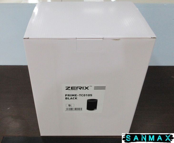 Відро для сміття з плавним закриттям овальне Zerix Prime-TC0105 Чорний 5л колір чорний (ZX5902) ZX5902 фото