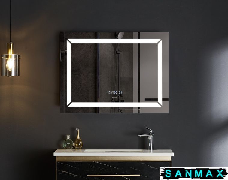 Дзеркало Mixxus Light MR01-70x50 (годинник, Led-підсвітка, антизапотівання) (MI6000) MI6000 фото