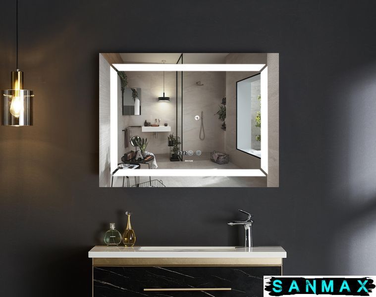 Дзеркало Mixxus Light MR01-70x50 (годинник, Led-підсвітка, антизапотівання) (MI6000) MI6000 фото