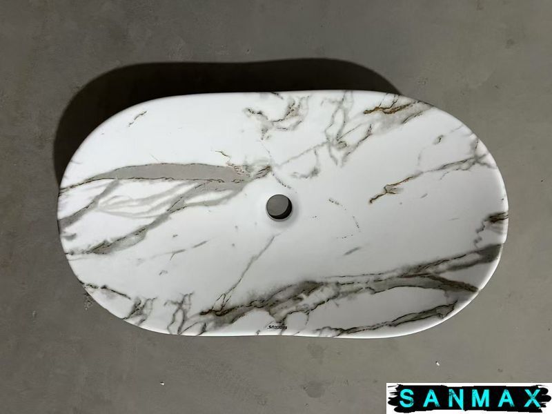 Раковина накладна Mixxus Premium Wave-0105 Marble 620х360х160mm (MP6559) MP6559 фото