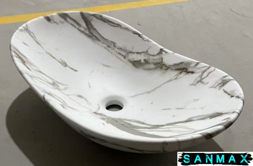 Раковина накладна Mixxus Premium Wave-0105 Marble 620х360х160mm (MP6559) MP6559 фото