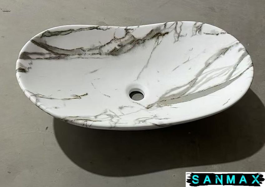 Раковина накладна Mixxus Premium Wave-0105 Marble 620х360х160mm (MP6559) MP6559 фото