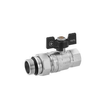 Кран-американка кульовий прямий Kroner 3/4" ВЗ PN40 метелик, нікельований CV033221 фото