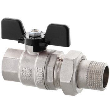 Кран з американкою Roho 1/2" ВЗ прямий, метелик чорний R105-050B (RO0110) (20/80) RO0110 фото