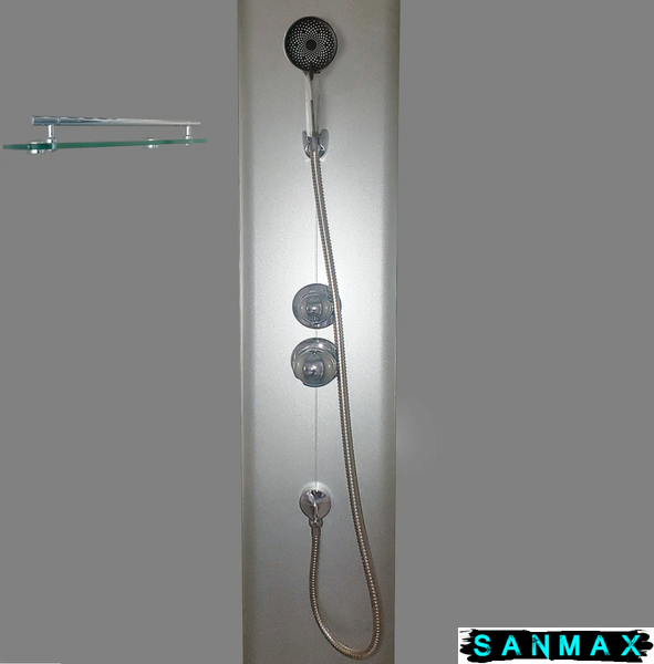 Бокс душовий без гідромасажу Mixxus Strong SB01-90x90x215-FB Satin з високим піддоном (MI6884) MI6884 фото
