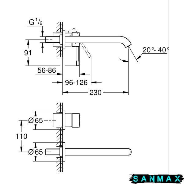 Змішувач для умивальника Grohe Essence на 2 отвори L-Size (29193001) 29193001 фото