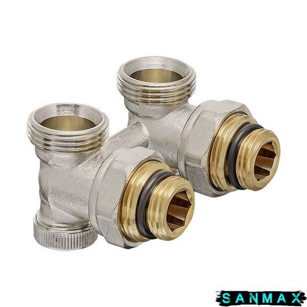 Комплект для нижнього підключення радіатора 1/2x3/4 ЗЗ кутовий Koer Set-21 з термоголовкою (KR3173) KR3173 фото