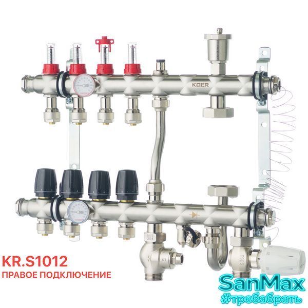 Колектор з вбудованим зміш. вузлом Koer KR.S1012-4 1"х4 SUS304 і євроконус 3/4-16 (KR2937) KR2937 фото