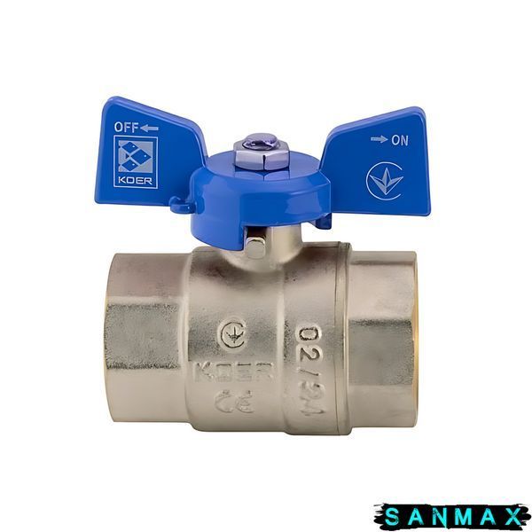 Кран кульовий 1 БГГ Вода Koer KR.217.B Синій метелик (KR2718) KR2718 фото