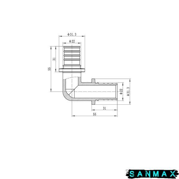 Кутник рівнопрохідний 90 Koer KA.L25 - 25(3.5mm) x 25(3.5mm) (KR4873) KR4873 фото