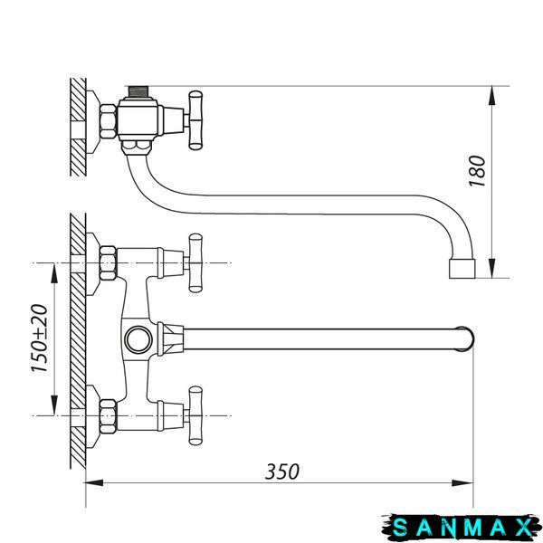 Змішувач для ванни Zerix Jik7 102-A (ZX0408) ZX0408 фото