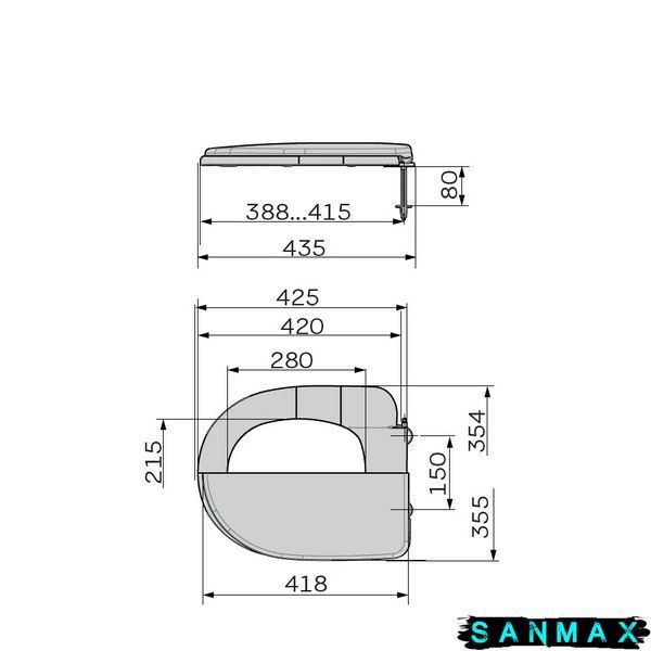 Кришка для унітазу Zerix TS-10 (ZX5590) ZX5590 фото