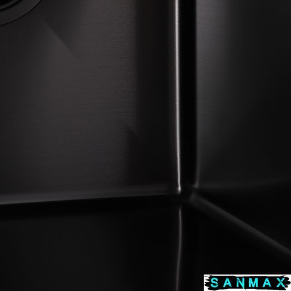 Кухонна інтегрована мийка Mixxus MX7843-220x1.0-PVD-Чорний (MX0565) MX0565 фото