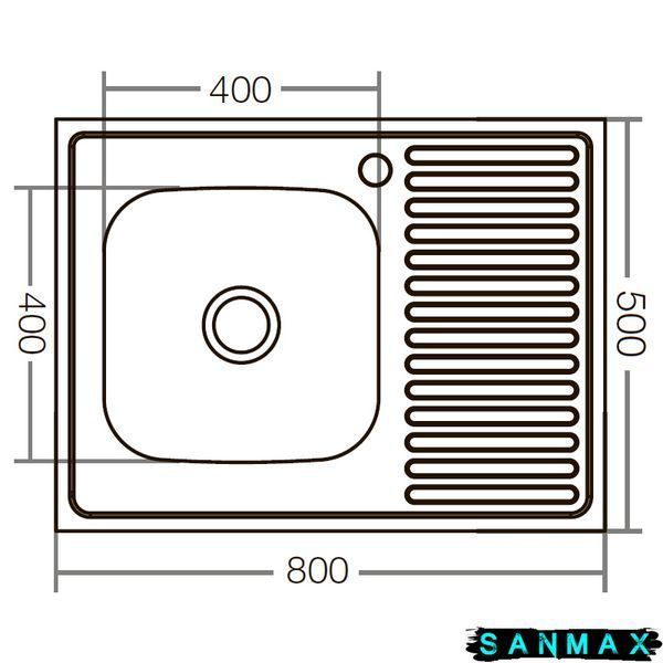 Мийка кухонна накладна Zerix Z8050L-06-160E (Satin) (ZX1612) ZX1612 фото