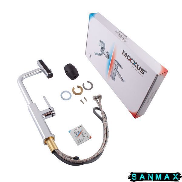 Змішувач для кухні з висувною лійкою Mixxus Premium Hammer 014 Хром (MI6953) MI6953 фото