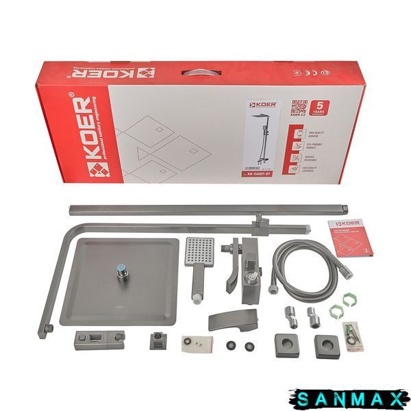 Душова система зі змішувачем Koer KB-56007-07 Графіт (KR5160) KR5160 фото