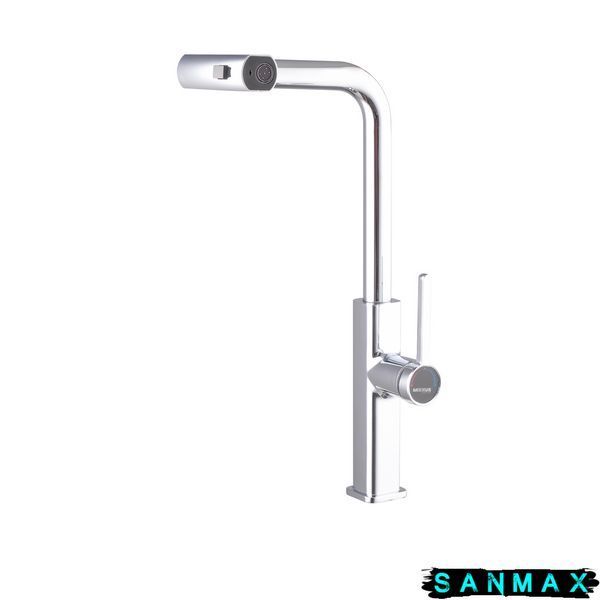 Змішувач для кухні з висувною лійкою Mixxus Premium Hammer 014 Хром (MI6953) MI6953 фото
