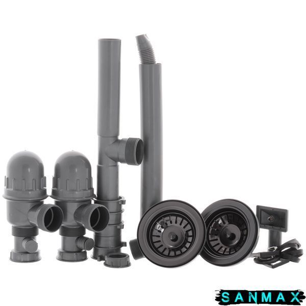 Кухонна інтегрована мийка Mixxus MX7843-220x1.0-PVD-Чорний (MX0565) MX0565 фото
