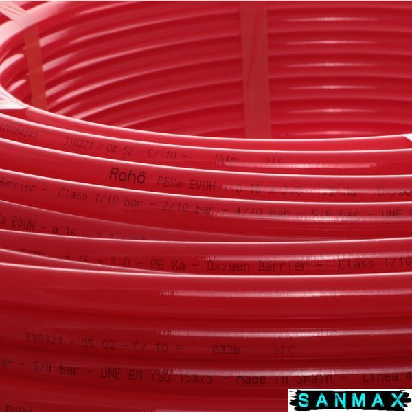 Труба для теплої підлоги з кисневим бар'єром Roho PEX-A EVOH (RED) 16x2.0 R015-1620 (500 м) (RO0031) RO0031 фото