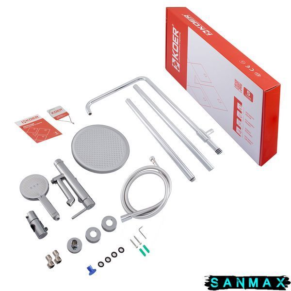 Душова система зі змішувачем Koer KB-56029-01 3 функції Хром (KR5481) KR5481 фото