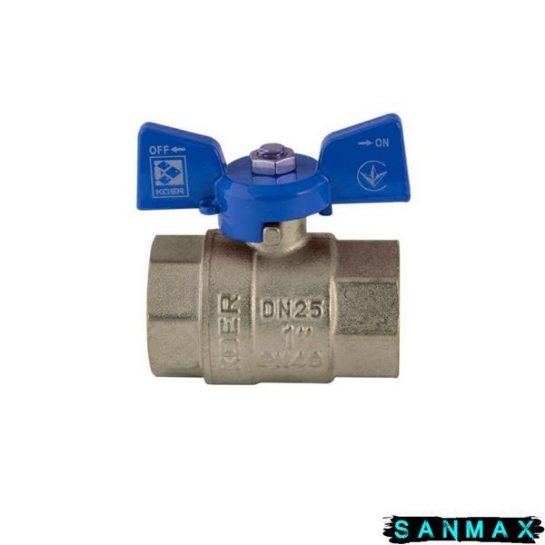 Кран кульовий 1 БГГ Вода Koer KR.217.B Синій метелик (KR2718) KR2718 фото