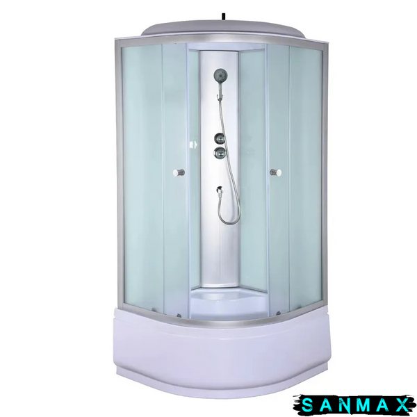 Бокс душовий без гідромасажу Mixxus Strong SB01-90x90x215-FB Satin з високим піддоном (MI6884) MI6884 фото
