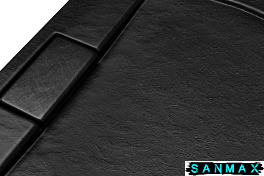 Піддон квадратний Besco Axim 90х90 Stone effect чорний + сифон BAX-90-KWCN фото