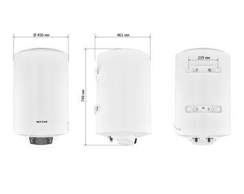 Бойлер Mixxus 80л EWH-08080 Round Dry круглий вертикальний сухий тен 2 kW (WH0609) WH0609 фото