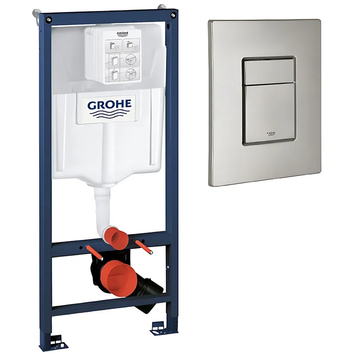 Інсталяція для унітазу пневмо Grohe Rapid SL кріплення панель Хром Квадратна (UA38536001DC ) UA38536001DC фото