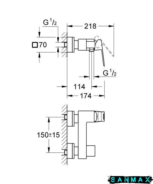 Змішувач для душу Grohe Eurocube (23145000) 23145000 фото