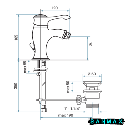 Змішувач Emmevi Tiffany для біде мат-хр SC6004 SC6004 фото