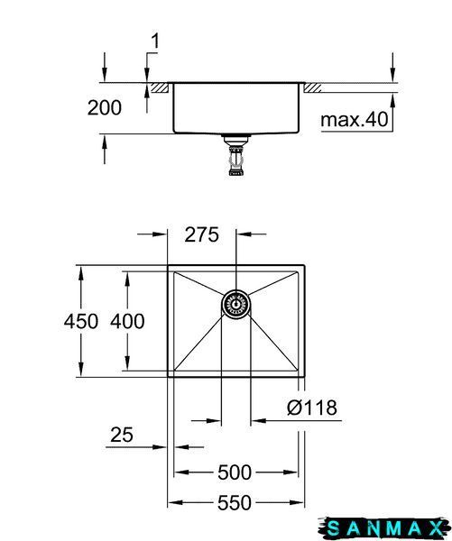Мийка для кухні із нержавіючої сталі Grohe K700 (31726SD0) 31726SD0 фото