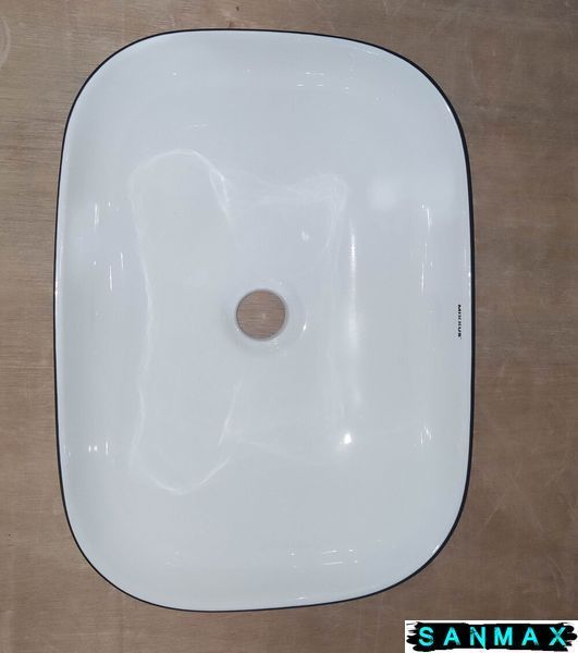 Раковина накладна Mixxus Premium Diverse-0112 Білий-Чорний 455х325х135mm (MP6542) MP6542 фото