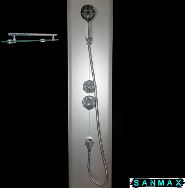 Бокс душовий без гідромасажу Mixxus Strong SB01-90x90x215-GR Satin з високим піддоном (MI6885) MI6885 фото